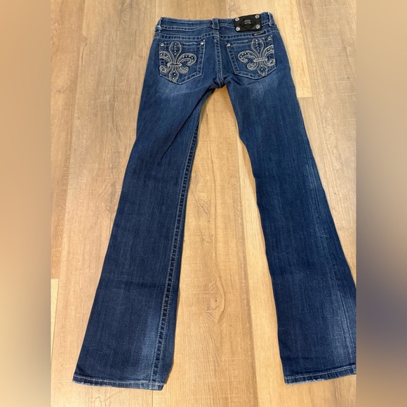 Miss Me Women's Boot Cut Fleur De Lis Designer Jeans, Size 27 Style JP5145B2 - Picture 5 of 10